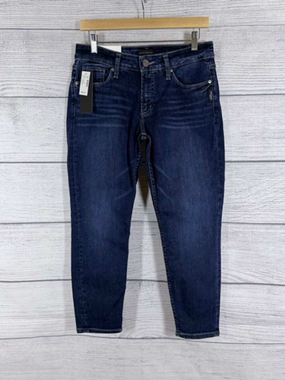 💙 NWT Silver Jeans Co Suki Curvy Mid Rise Skinny Crop Indigo Jeans Size 30
